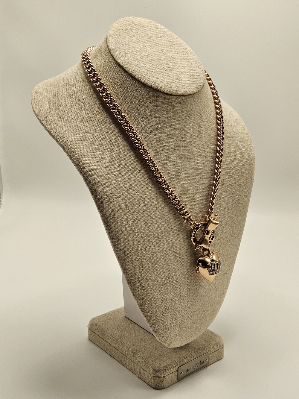 ​​Juicy Couture Gold-Tone Crown Heart Locket Chain Necklace - Picture 3 of 8